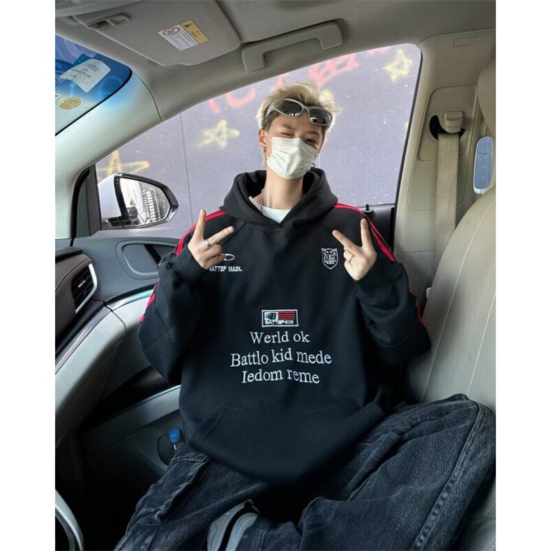 DY8053-P55秋冬季连帽宽松卫衣男女同款美式复古情侣帽衫卫衣潮,男装卫衣,星座603-2