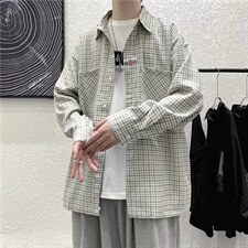 长袖衬衫男港风日系外套C733P38图片