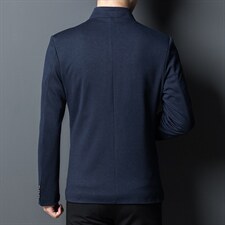 2023春季立领西服男装商务休闲中青年男士纯色外套西装单件潮图片