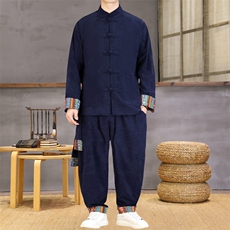 男士外套灯芯绒夹克套装盘扣立领风XZ1512-2502套装-P130，男装休闲套装，星座1512