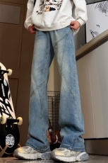 高品质B221美式ins高街解构宽松微喇牛仔裤LK24343-P65控88，男装牛仔裤，电商B221
