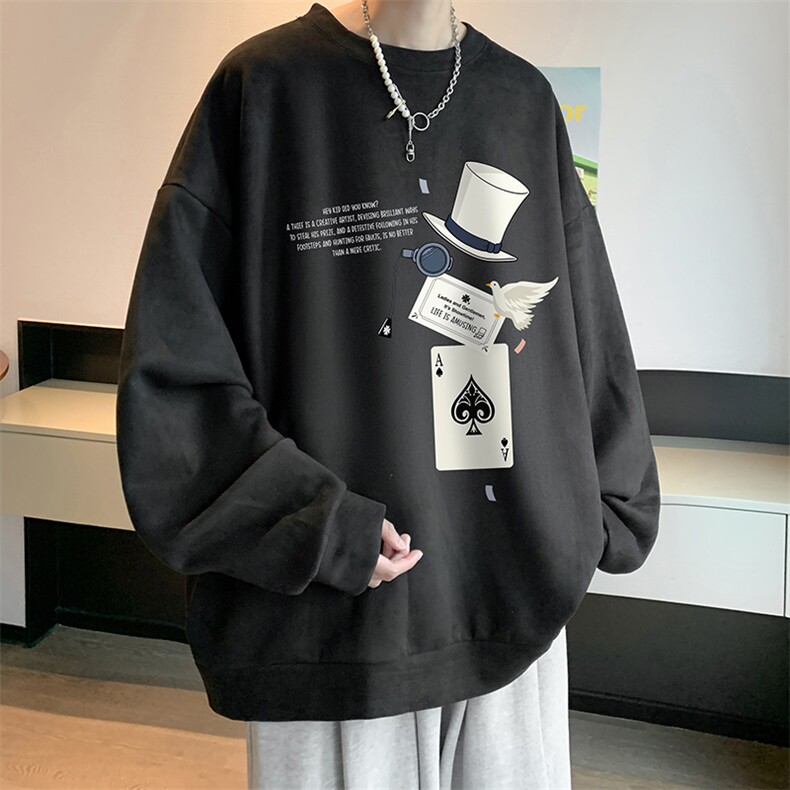 麂皮绒卫衣男大码重磅长袖t恤男JW81373-P35,男装卫衣,电商A040