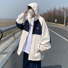 情侣撞色工装防风防水冲锋衣外套男女春秋季潮牌小众夹克JK11-p60，男装夹克，星座1008
