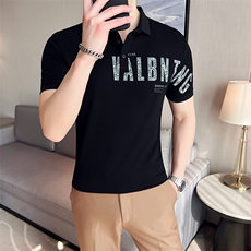 2024夏季新款英伦风高品质修身刺绣POLO衫冰丝短袖T恤男D238-p48，男装T恤，电商D303