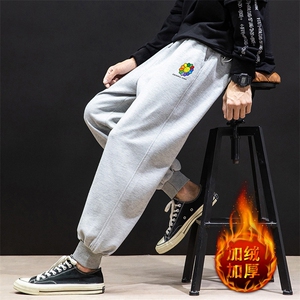 K12101-P40 加绒P50 束脚纯棉运动裤男士休闲裤大码宽松卫裤男图片
