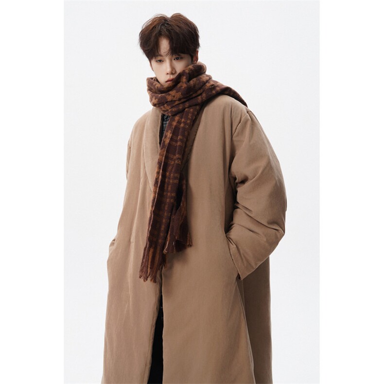 8XL-M90白鸭绒！特大码羽绒服日系绒面长款棉衣男YRFC03P268,男装羽绒服,电商D206-1