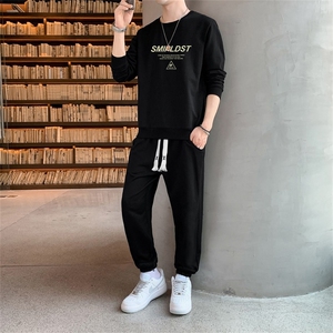 抖音直播男士秋冬卫衣套装潮流大码学生印花运动两件套TZ8033图片