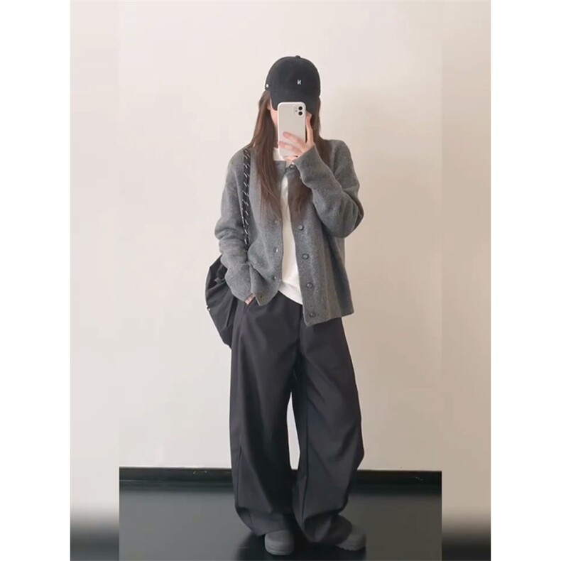 重磅秋冬男女北极绒开衫毛衣美式复古休闲慵懒风单排扣针织衫外套,男装针织衫/毛衣,电商A486