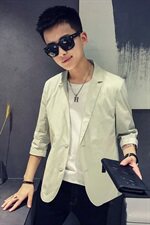 100%聚酯纤维社会小伙网红中袖夜店潮小西装五分袖西服8865，男装西服，电商D240-242