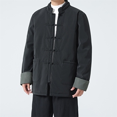 9399^冬季新款男装保暖可拆卸帽羽绒服风中长款唐装外套，男装羽绒服，钱塘777(原3023)