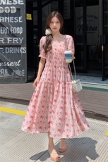夏季新款甜美碎花连衣裙女长裙显瘦气质仙女裙可退换货，女装连衣裙，灵力轩