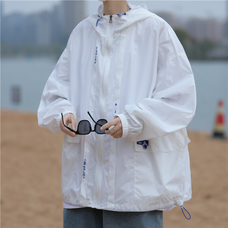 DF915-P45防晒衣外套男透气夏季薄款潮牌大码宽松连帽时尚防晒服,男装防晒衣,星座603-2
