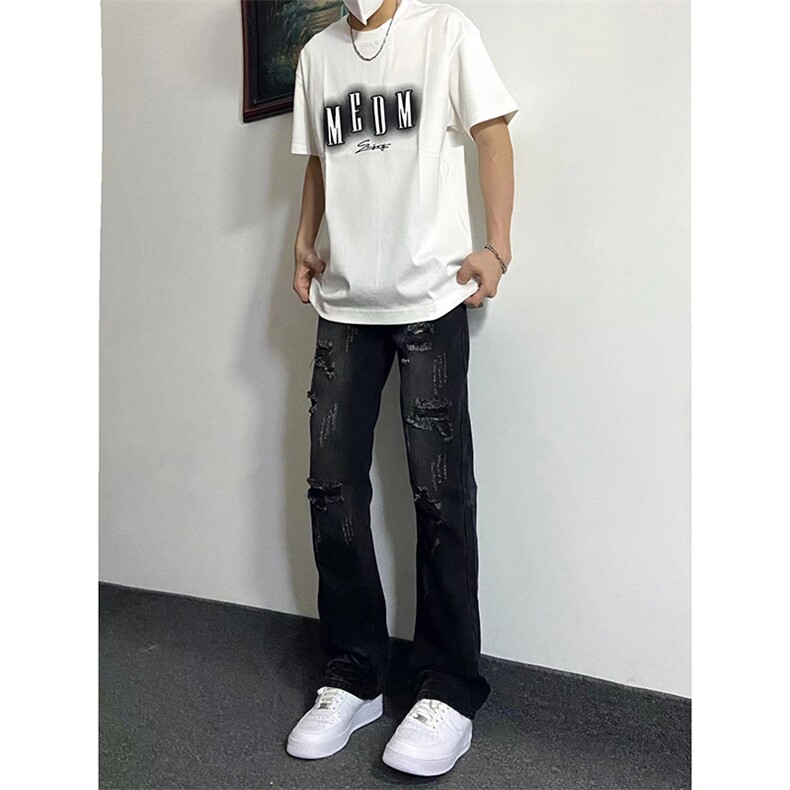 夏季美式高街ins小众破洞牛仔裤货号K755P6588,男装牛仔裤,电商A063