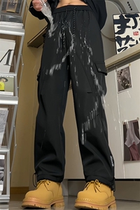 时尚小牛津暗黑高腰男直筒宽松潮流大码休闲裤K002AL-P25【特价】图片