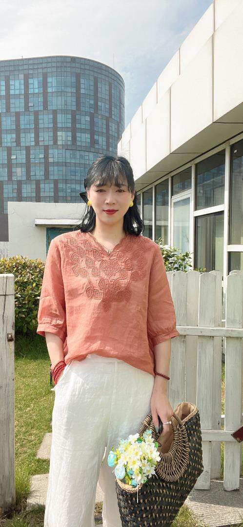 纯苎连衣裙小衫裤子裙子衬衣 时尚风 风淑女风休闲风，女装连衣裙，川哲