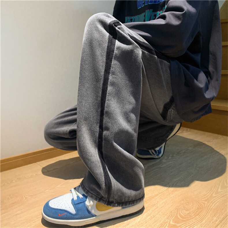 开春新品美式高街牛仔裤休闲裤直筒潮男长裤N01621-P43图片