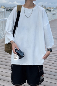Q11045-P30 春夏季七分袖t恤男大码五分袖男短袖中袖图片