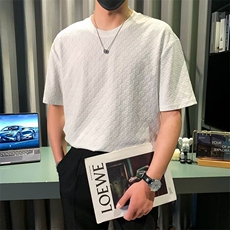 短袖t恤男宽松圆领冰丝半袖上衣夏季痞帅内搭体恤T575，男装T恤，星座1116A-2（原606A-1）