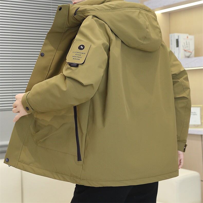 情侣冬款羽绒服男户外冲锋衣连帽男女同款冬加厚外套潮8973-P200,男装羽绒服,星座613B