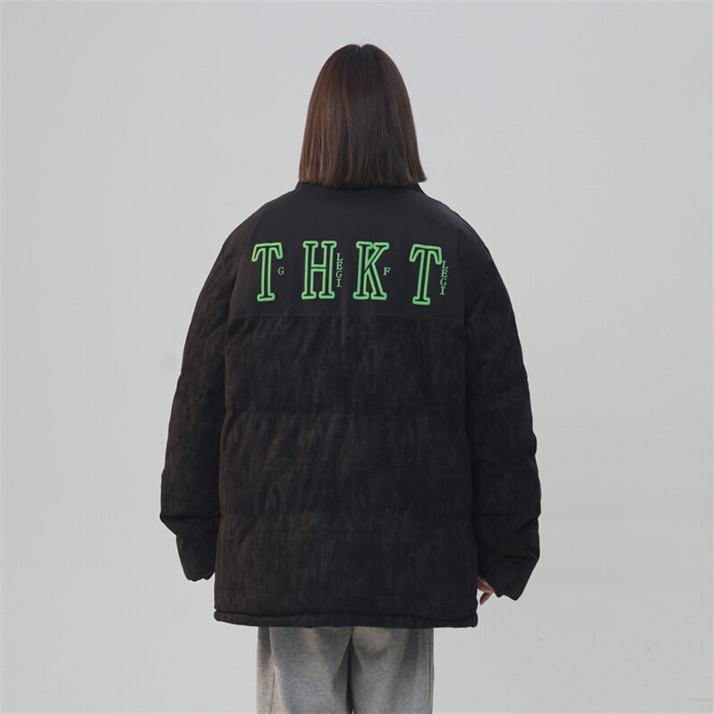 迷彩灯芯绒拼接棉衣男女中性风棉服面包服立领棉袄外套【1615-P80,男装棉衣,星座207