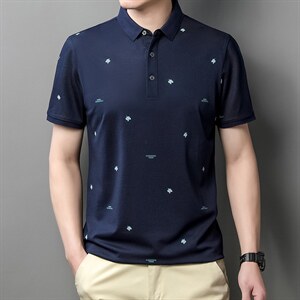 2023夏季新款短袖t恤男士夏装冰丝polo衫衣服中老年男装体恤上衣