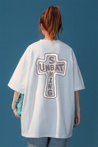 中性 2023新款夏季潮流印花全棉ins情侣短袖T恤 T1069 P25控38图片