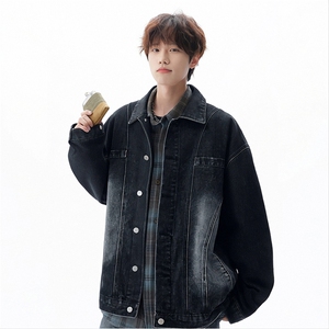 韩系街头潮搭情侣款牛仔外套经典复古牛仔水洗外套HY862P65，男装工装外套，电商A102B