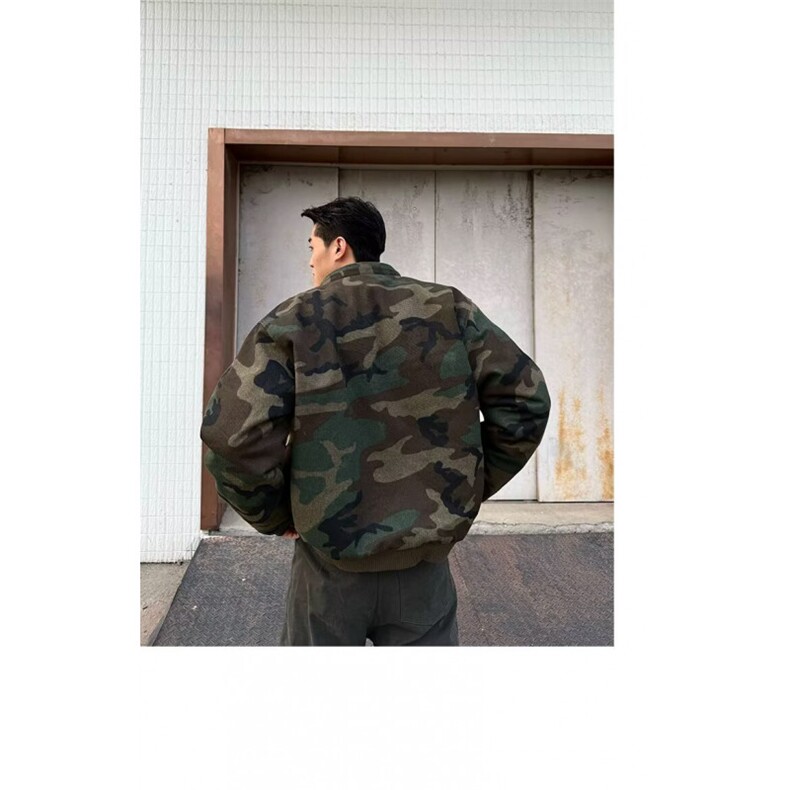 外贸迷彩工作服男士春秋季宽松立领户外干活穿的工衣休闲男装外套,女装短外套,四季星座505