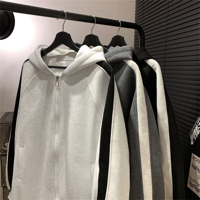 重磅拼色男女连帽卫衣特P60M-3XL,男装卫衣,电商B325