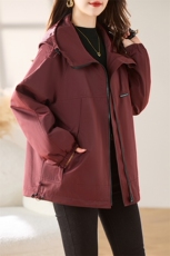 现货！三年不下架！加绒加厚外套女韩版宽松大码休闲小个子棉服，女装棉衣/棉服，沐七七