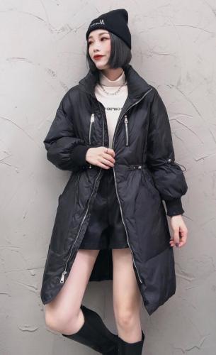 W6821可盐可甜泡泡袖抽绳时尚百分百羽绒保暖羽绒服,女装羽绒服,L·H·X