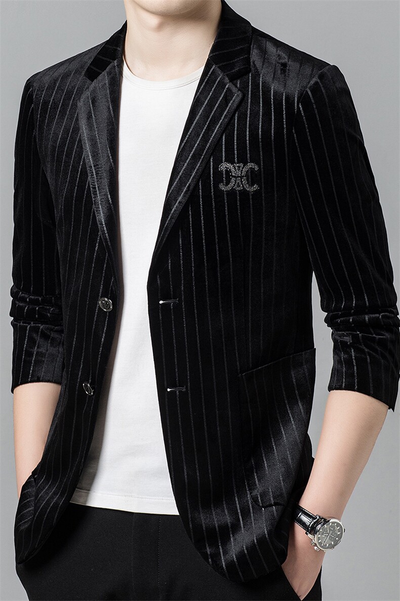 秋冬季新款中年金丝绒西装爸爸装商务单件男西服外套ASD7037-P290，男装西服，电商B212（原钱塘6029）