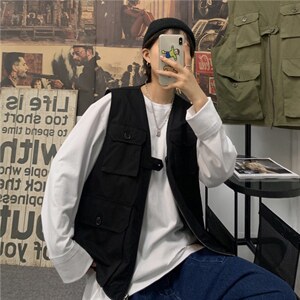 20港风复古ins潮牌男工装无袖户外多口袋工装马甲背心M2005-p33,男装背心/马甲,星座1008-2