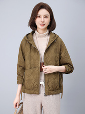 2025秋装新款宽松休闲显瘦简约连帽外套，女装短外套，雪樱依海
