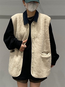 秋冬新款 皮毛一体拼接马甲,女装马甲,JIAN.Z 简.站