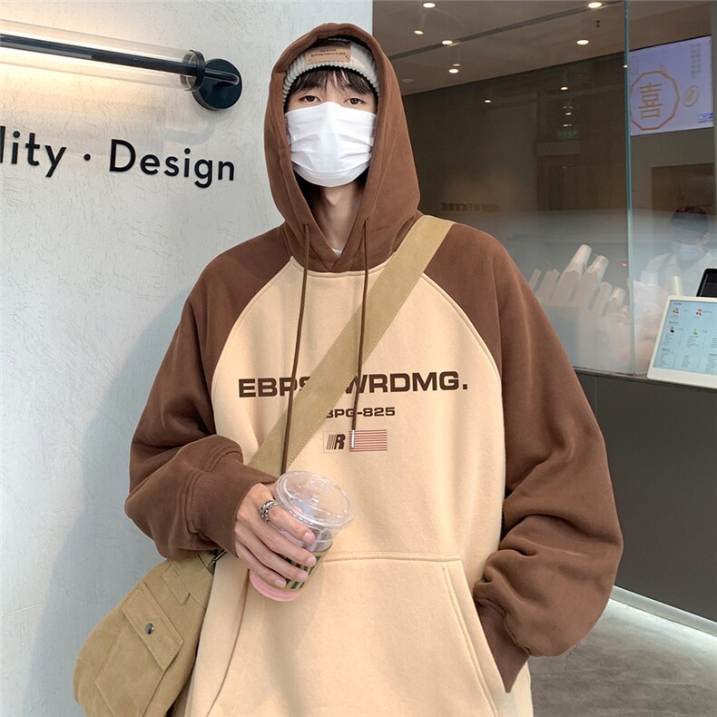 24新款港风插肩袖连帽卫衣A247-WY653P58控78,男装卫衣,电商A247