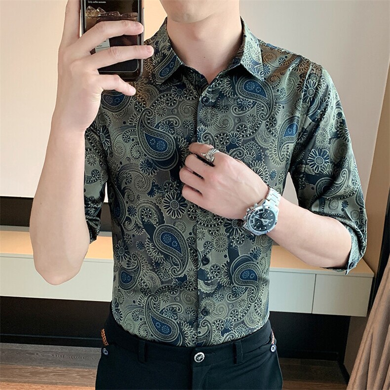 CS991-P48夏季时尚仿衬衣中袖衬衣七分袖衬衫,男装衬衫,星座507A（原星座306B-2）