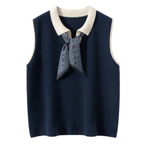 2025秋冬新款女羊绒衫马甲无袖针织套头衫羊绒马甲套衫图片