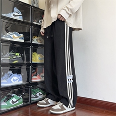 春季三条杠休闲裤男直筒宽松男士运动裤抽绳长裤A266-KZ916-P50，男装休闲裤，电商A266