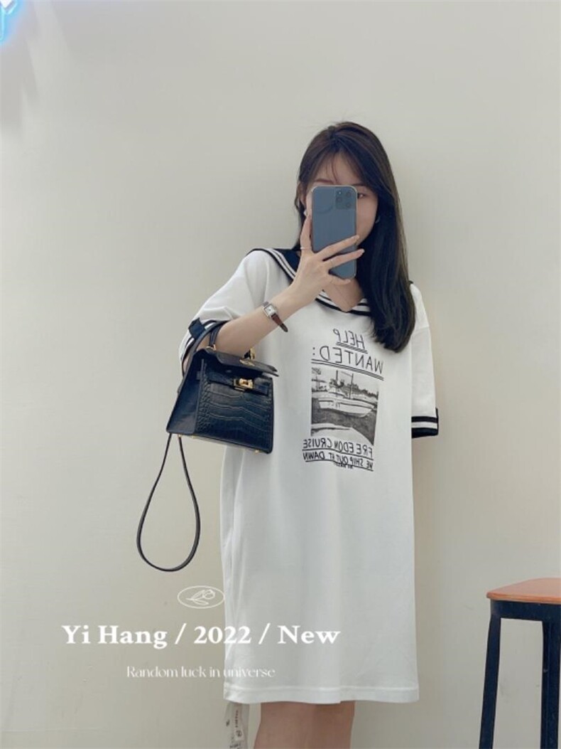 海军领连衣裙，女装连衣裙，一杭