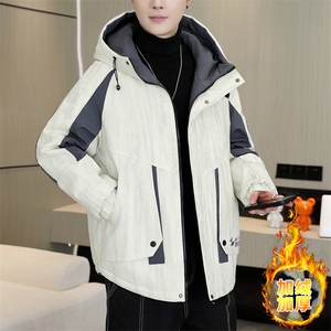 秋冬男式加绒加厚夹克男时尚派克服加厚棉衣男外套MY8650-P93图片
