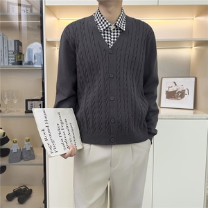 针织衫男士韩版潮流大V领外套宽松百搭2025秋冬ins外套MZ851-P60图片