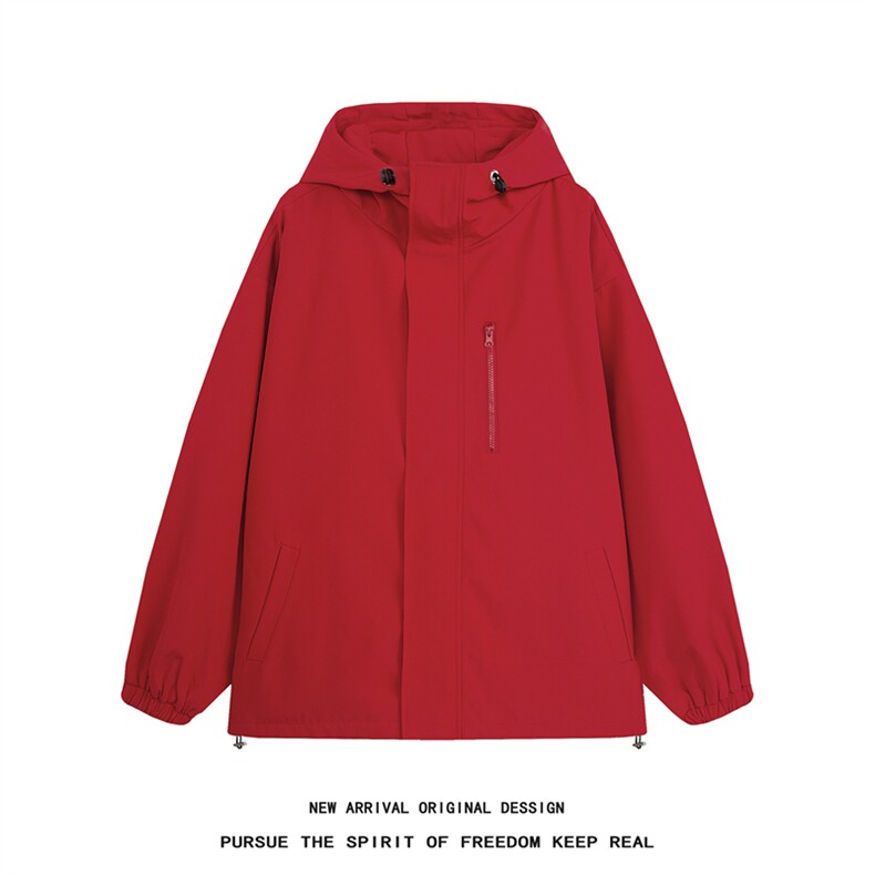 JK101/P65春装新款现货防水冲锋衣外套男纯色潮宽松大码夹克男,男装夹克,电商基地A050