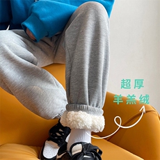 14冬季加厚保暖加绒羊羔毛裤男束脚阔腿休闲裤XZ211-1-K2461-P60，男装休闲裤，星座211-1