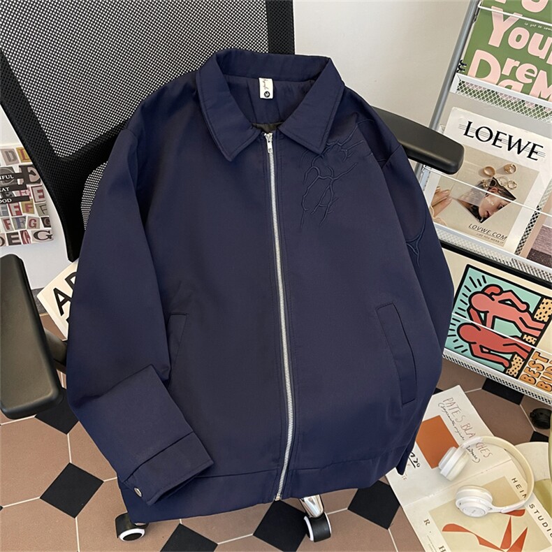 美式复古闪电刺绣飞行夹克休闲简约男百搭外套JK0231-P65,男装夹克,星座308B-2