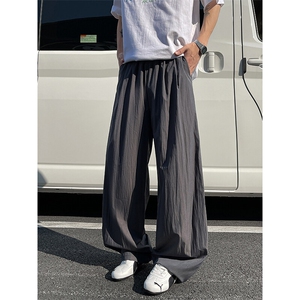 8XL-M多巴胺冰丝垂感慵懒山本裤男夏拖地裤子阔腿休闲裤KZ051P30图片