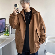 飞行冲锋衣夹克男春秋2025新款潮牌宽松棒球服青少年痞帅机车外套，男装夹克，电商A157