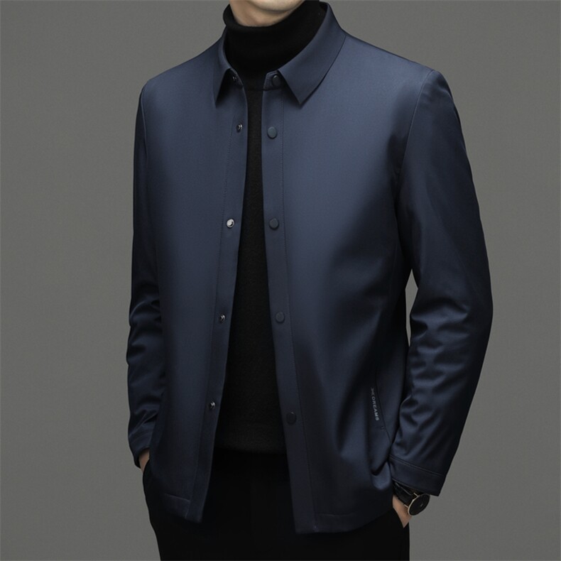 2023年冬季新款男士羽绒服中年宽松免烫上衣加厚白鸭绒保暖外套,男装羽绒服,电商B212（原钱塘6029）