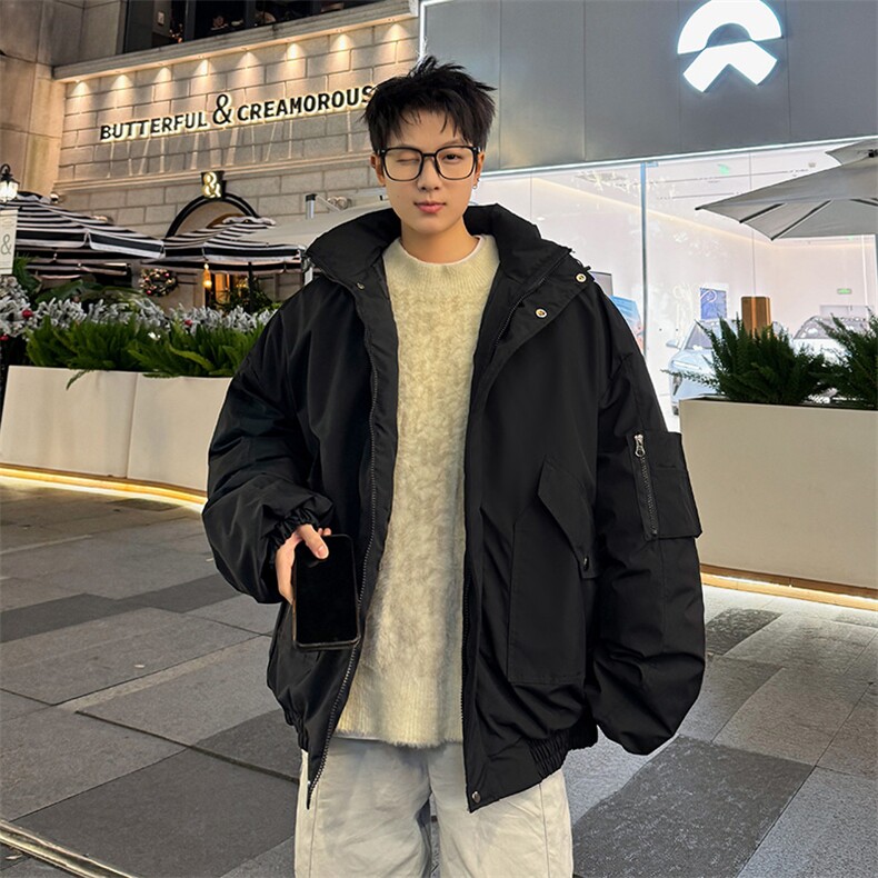 棉服男冬季新款港风宽松连帽棉衣MF9006-P90,男装棉衣,星座214-3