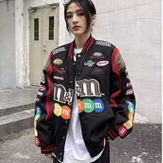 拼接棒球服外套2025年新款春秋美式复古ins潮情侣夹克上衣mm魔豆，男装夹克，星座1210-1